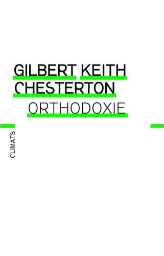 ORTHODOXIE, de Gilbert Keith Chesterton | portada del libro