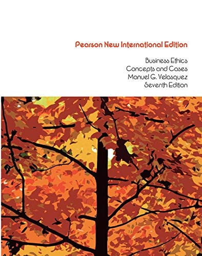 BUSINESS ETHICS CONCEPTS AND CASES 7ª ED | portada del libro