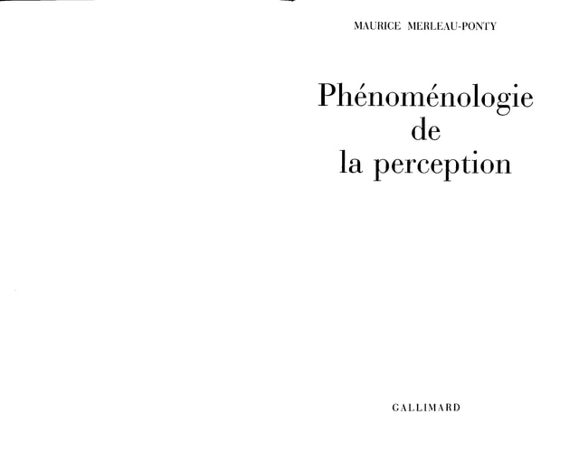 PHENOMENOLOGIE DE LA PERCEPTION, de Maurice Merleau-Ponty | portada del libro