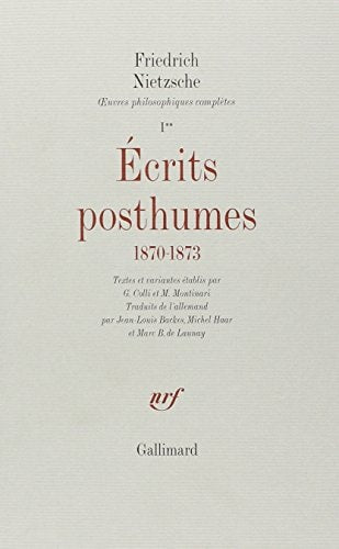 ECRITS POSTHUMES, de Friedrich Nietzsche | portada del libro