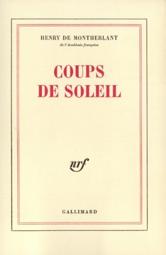 COUPS DE SOLEIL, de Montherlant | portada del libro