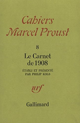LE CARNET DE 1908, de Proust | portada del libro