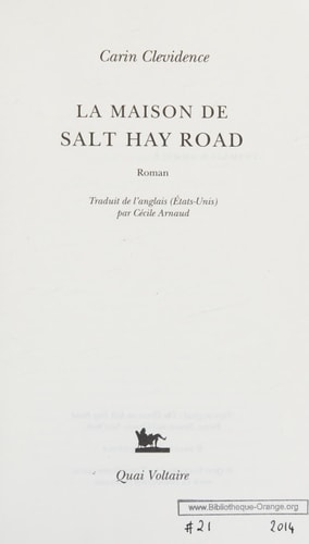 LA MAISON DE SALT HAY ROAD, de Carin Clevidence | portada del libro