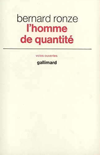 L'HOMME DE QUANTITE, de Ronze | portada del libro