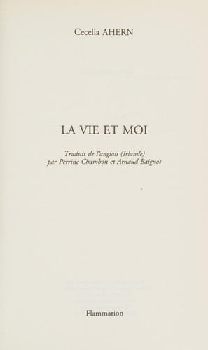 A VIE ET MOI, de AHERN CECELIA | portada del libro