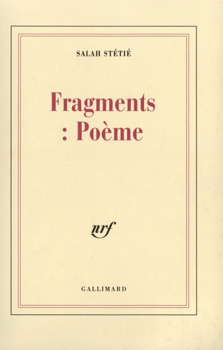 FRAGMENTS POEME, de Salah Stétié | portada del libro