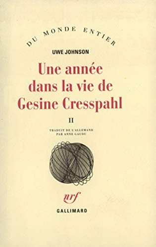 UNE ANNEE DANS LA VIE DE GESINE CRESSPAHL T2 20 DECEMBRE 196, de Uwe Johnson | portada del libro