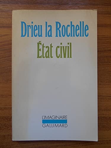 ETAT-CIVIL, de Drieu la Rochelle | portada del libro