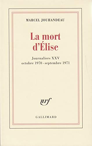 LA MORT D'ELISE, de Marcel Jouhandeau | portada del libro