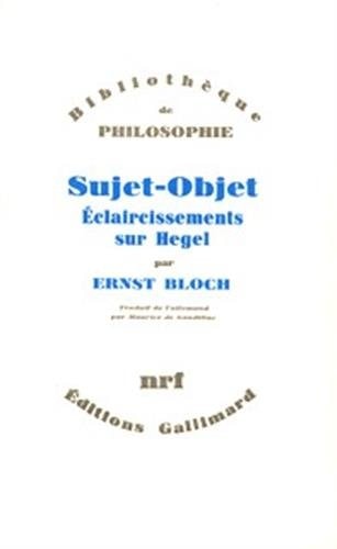 SUJET-OBJET, de Bloch | portada del libro