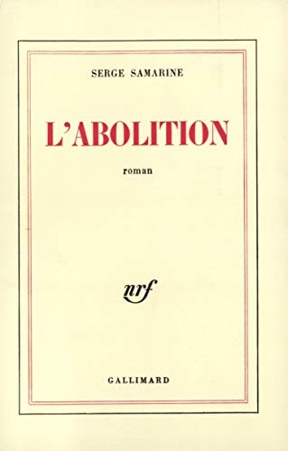 L'ABOLITION, de Samarine | portada del libro