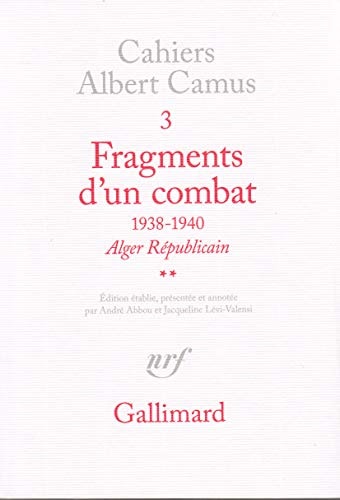 FRAGMENTS D'UN COMBAT 1938-1940 T2, de Camus | portada del libro