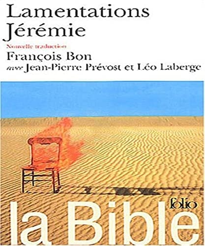 BIBLE LAMENTATIONS JEREMIE, de Anonymes | portada del libro