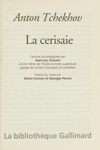 LA CERISAIE, de Anton Pavlovič Čehov | portada del libro