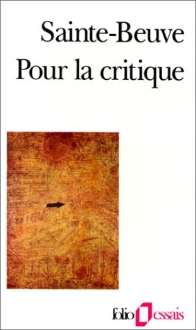 POUR LA CRITIQUE, de Charles Augustin Sainte-Beuve | portada del libro