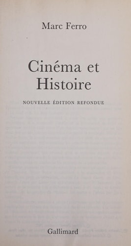 CINEMA ET HISTOIRE, de Ferro | portada del libro