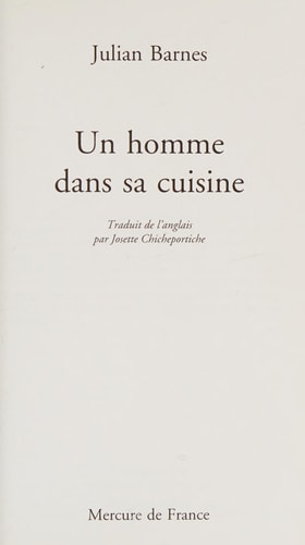 HOMME DANS SA CUISINE, de BARNES | portada del libro