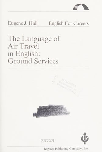 LANGUAGE OF AIR TRAVEL IN ENGLISH, de HALL | portada del libro
