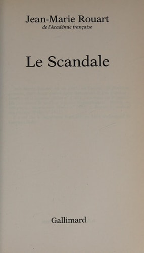 LE SCANDALE, de Jean-Marie Rouart | portada del libro