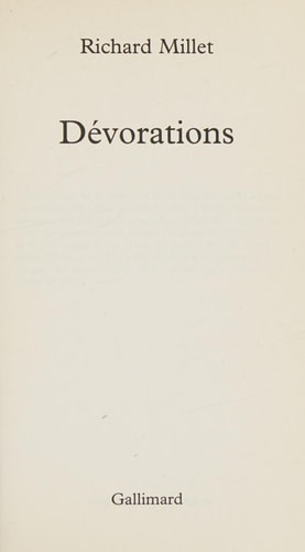DEVORATIONS, de Richard Millet | portada del libro
