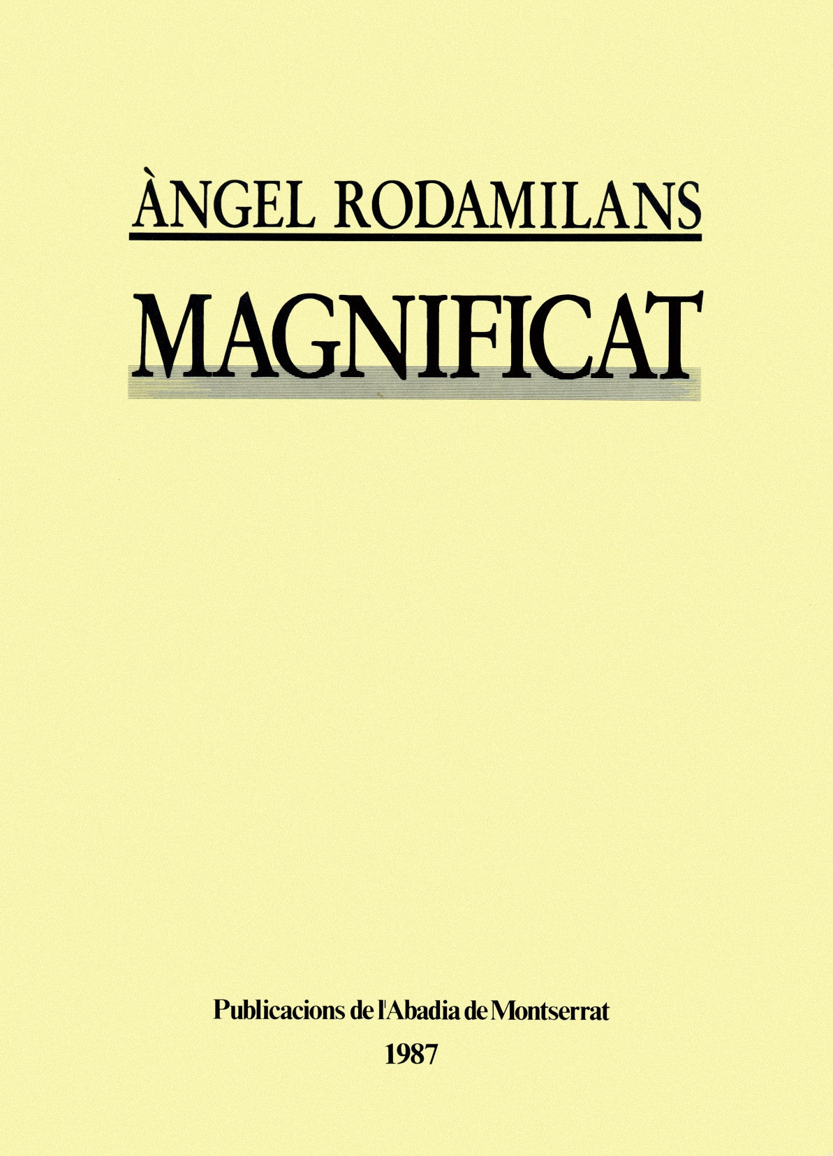 Magnificat, de Rodamilans | portada del libro