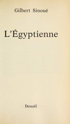 L'EGYPTIENNE, de Gilbert Sinoué | portada del libro