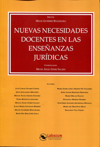 NUEVAS NECESIDADES DOCENTES EN LAS ENSEÑANZAS JURIDICAS, de Juan Carlos Álvarez Cortés | portada del libro
