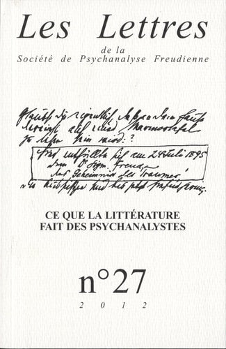 LES LETTRES DE LA SPF N 27. CE QUE L'ECR, de Patrick Guyomard | portada del libro