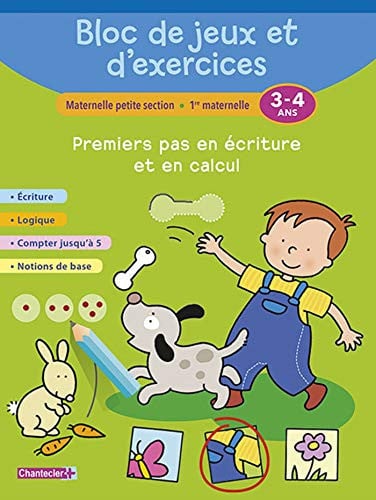 BLOC DE JEUX ET D'EXERCICES PREMIERS PAS EN ECRITURE 3-4, de COLLECTIF | portada del libro