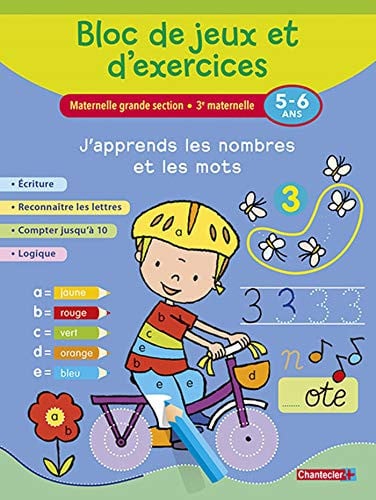 BLOC DE JEUX ET D'EXERCICES-J'APPRENDS LES NOMBRES/MOTS 5-6, de COLLECTIF | portada del libro