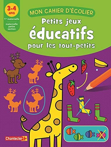 MON CAHIER D'ECOLIER 3-4 ANS PETITS JEUX EDUCATIFS, de COLLECTIF | portada del libro