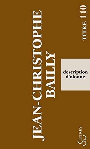 DESCRIPTION D'OLONNE, de BAILLY JEAN-CHR | portada del libro