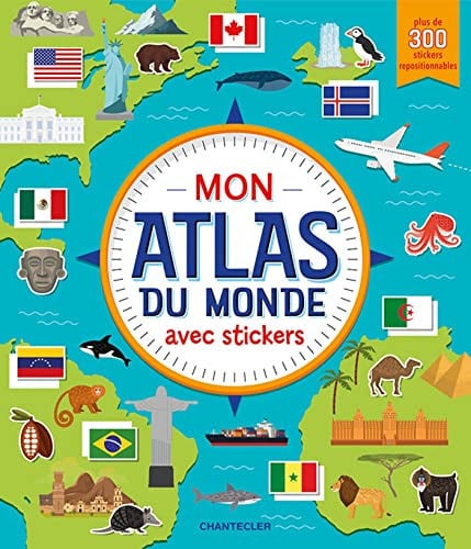 MON ATLAS DU MONDE AVEC STICKERS, de COLLECTIF | portada del libro