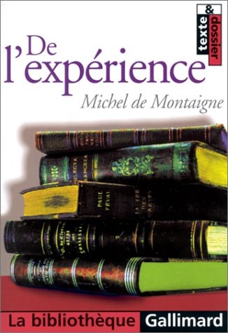 DE L'EXPERIENCE CHAPITRE 13 DU LIVRE III DES ESSAIS, de Michel de Montaigne | portada del libro
