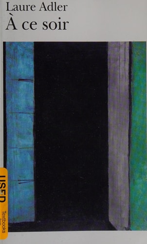 A CE SOIR, de Laure Adler | portada del libro