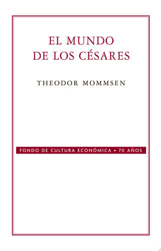 MUNDO DE LOS CESARES, de MOMMSEN | portada del libro