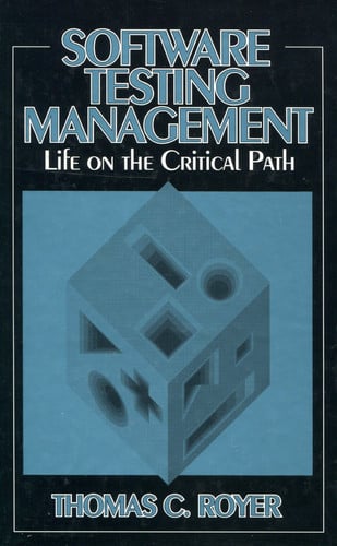 SOFTWARE TESTING MANAGEMENT, de ROYER | portada del libro