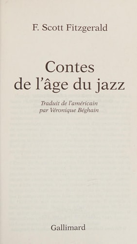 CONTES DE L'AGE DU JAZZ, de Francis Scott Fitzgerald | portada del libro