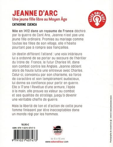 JEANNE D'ARC UNE JEUNE FILLE LIBRE AU MOYEN AGE, de Catherine Cuenca | portada del libro