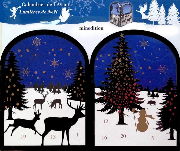 CALENDRIER DE L'AVENT LUMIERES DE NOEL DIVERS, de Minedition | portada del libro