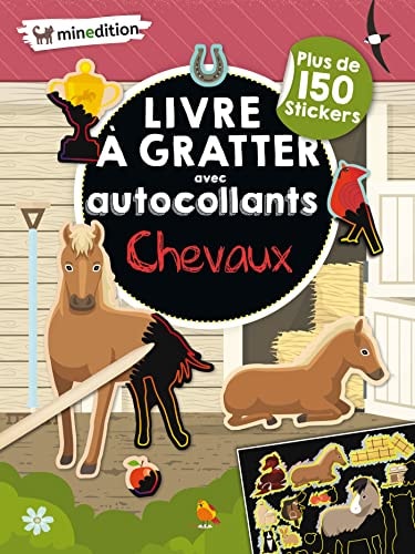 LIVRE A GRATTER AVEC AUTOCOLLANTS CHEVAUX, de Eva Schindler | portada del libro