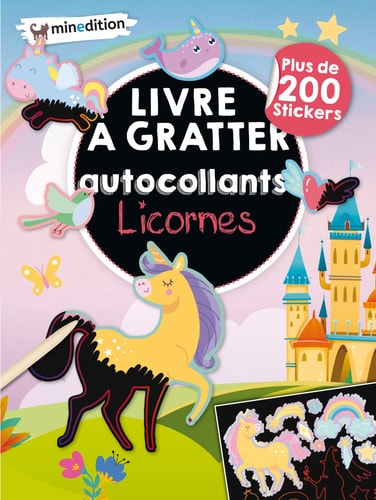 LIVRE A GRATTER AVEC AUTOCOLLANTS LICORNES, de Eva Schindler | portada del libro