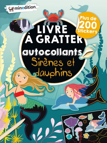 LIVRE A GRATTER AVEC AUTOCOLLANTS SIRENES ET DAUPHINS, de Eva Schindler | portada del libro