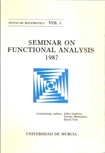 SEMINAR ON FUNCTIONAL ANALYSIS,1987 | portada del libro