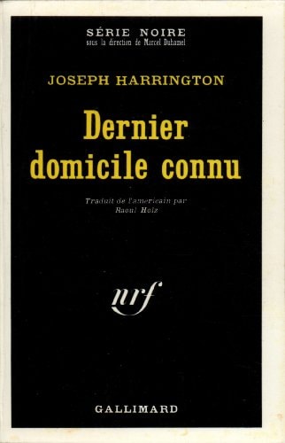 DERNIER DOMICILE CONNU, de Joseph Harrington | portada del libro