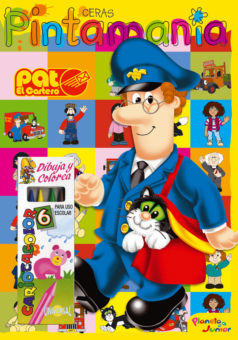 Pat el Cartero. Pintamanía ceras, de AA. VV. | portada del libro