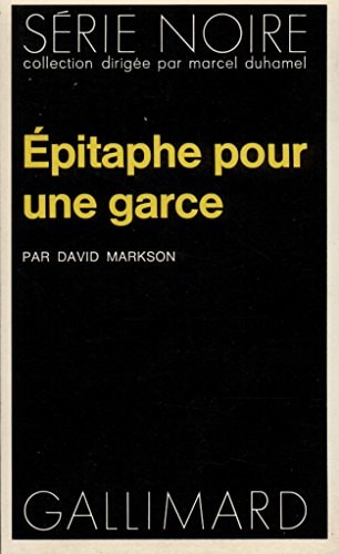 EPITAPHE POUR UNE GARCE, de David Markson | portada del libro