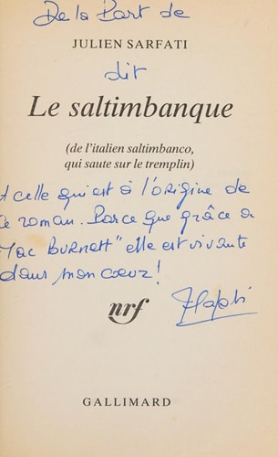 LE SALTIMBANQUE, de Julien Sarfati | portada del libro