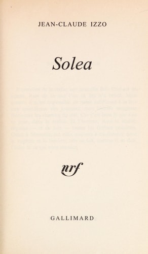 SOLEA, de Jean-Claude Izzo | portada del libro