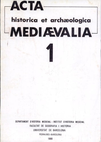 Acta historica et archaeologica mediaevalia 1, de Riu Riu | portada del libro